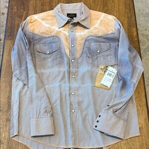 Men's Vintage Striped Shirt - Purple and Tan